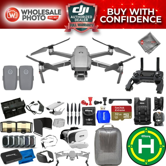 DJI Mavic 2 Pro 2 Battery MEGA Accessory Kit with Hardshell Backpack, 32GB Micro SD Card, Drone Vest, Landing Pad, Filter Kit + MUCH MORE