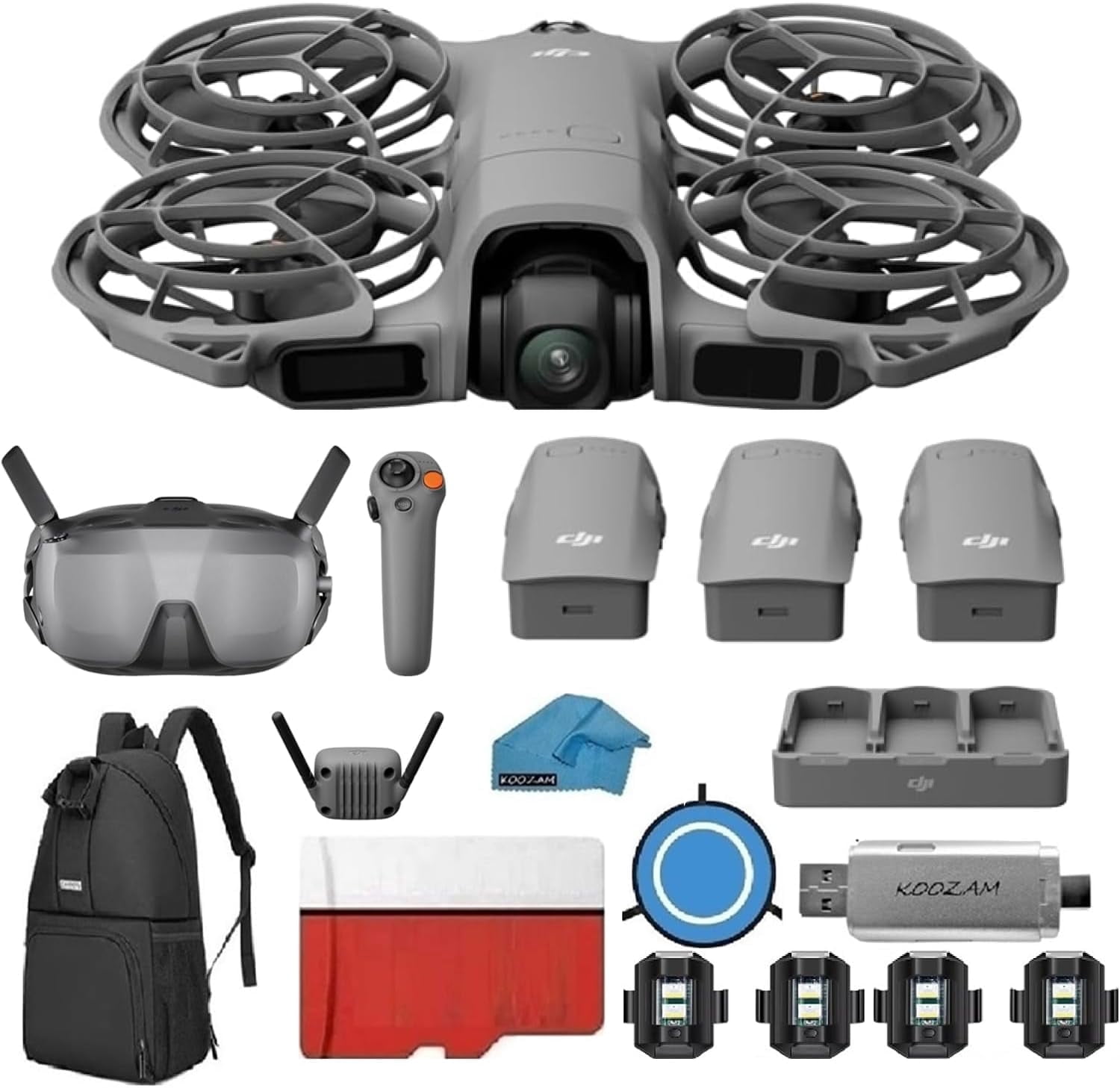 DJI Neo 2 Motion Fly More Combo With RC Motion 3 & Goggles N3, Stable Transmission With Digital Transceiver, 4K Drone , FPV Flying, 3 Batteries Bundle