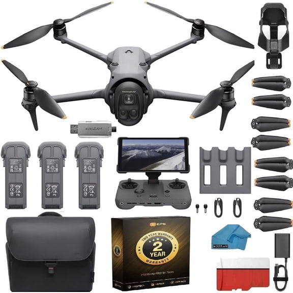 DJI Mavic 4 Pro 512GB Creator Combo + 2-Year Extended Warranty - RC Pro 2, Flagship 100MP Hasselblad Tri-Camera Drone, 3-Battery Bundle, 128GB SD Card