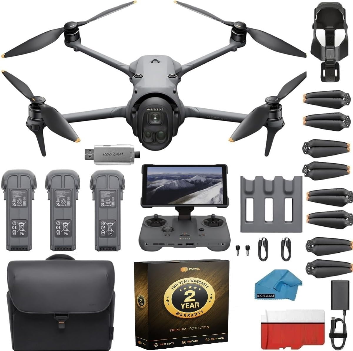 DJI Mavic 4 Pro 512GB Creator Combo + 2-Year Extended Warranty - RC Pro 2, Flagship 100MP Hasselblad Tri-Camera Drone, 3-Battery Bundle, 128GB SD Card