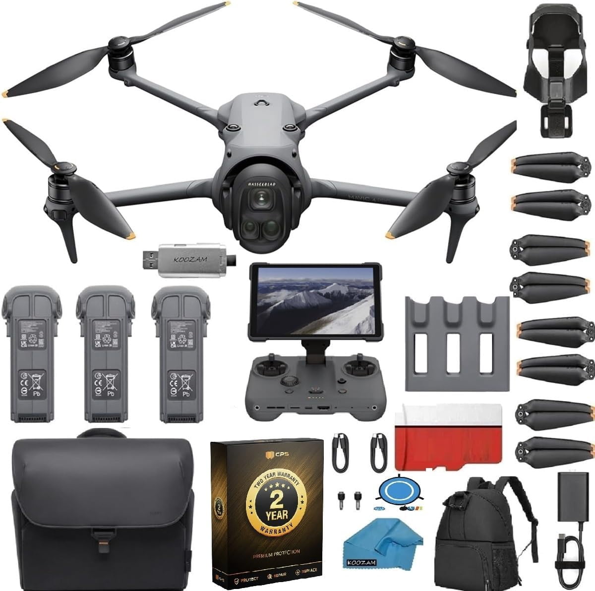 DJI Mavic 4 Pro Creator Combo - Flagship Tri-Camera Drone with 100MP 4/3 CMOS Hasselblad Camera, RC Pro 2, 512GB Internal Storage, 51-Min Flight Time, 3 Batteries, 128GB SD, Backpack, 2-Year Warranty