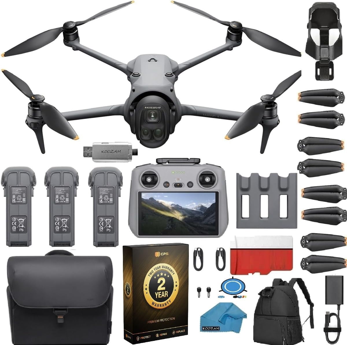 DJI Mavic 4 Pro Drone Fly More Combo - 6K/60fps HDR Video, 100MP Camera, 51-Min Flight Time, Omnidirectional Obstacle Avoidance - Bundle with 128GB SD Card, 2-Year Warranty, Backpack & Pilot Kit