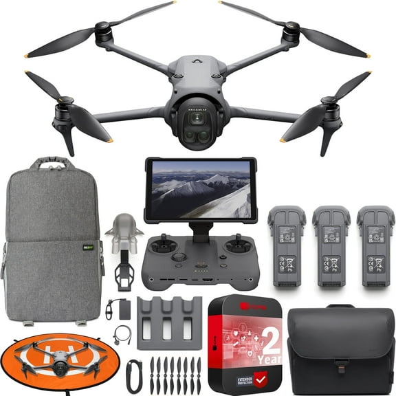 DJI Mavic 4 Pro Triple Camera Flagship Drone Creator Combo (DJI RC Pro 2), 512GB Onboard Storage, 100MP Hasselblad Camera, 6K HDR Video, 0.1-Lux Nightscape, Obstacle Sensing Bundle with Deco Gear Kit