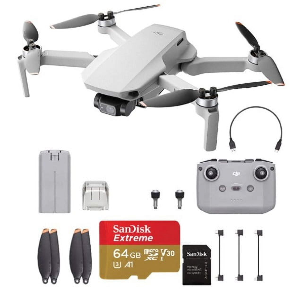 DJI Mavic Mini 2, Starter Bundle Ultralight and Foldable Drone Quadcopter  for Adults and Kids, Gray