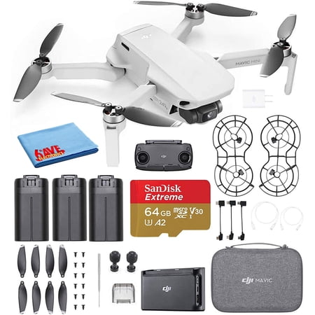 DJI Mavic Mini Fly More Combo Ultralight Quadcopter Drone with 64GB Memory Card