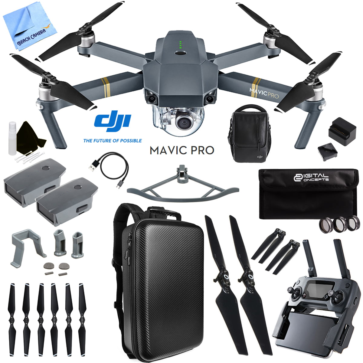 DJI Mavic Pro 4K Quadcopter Drone Fly More Combo Pack 2 Extra