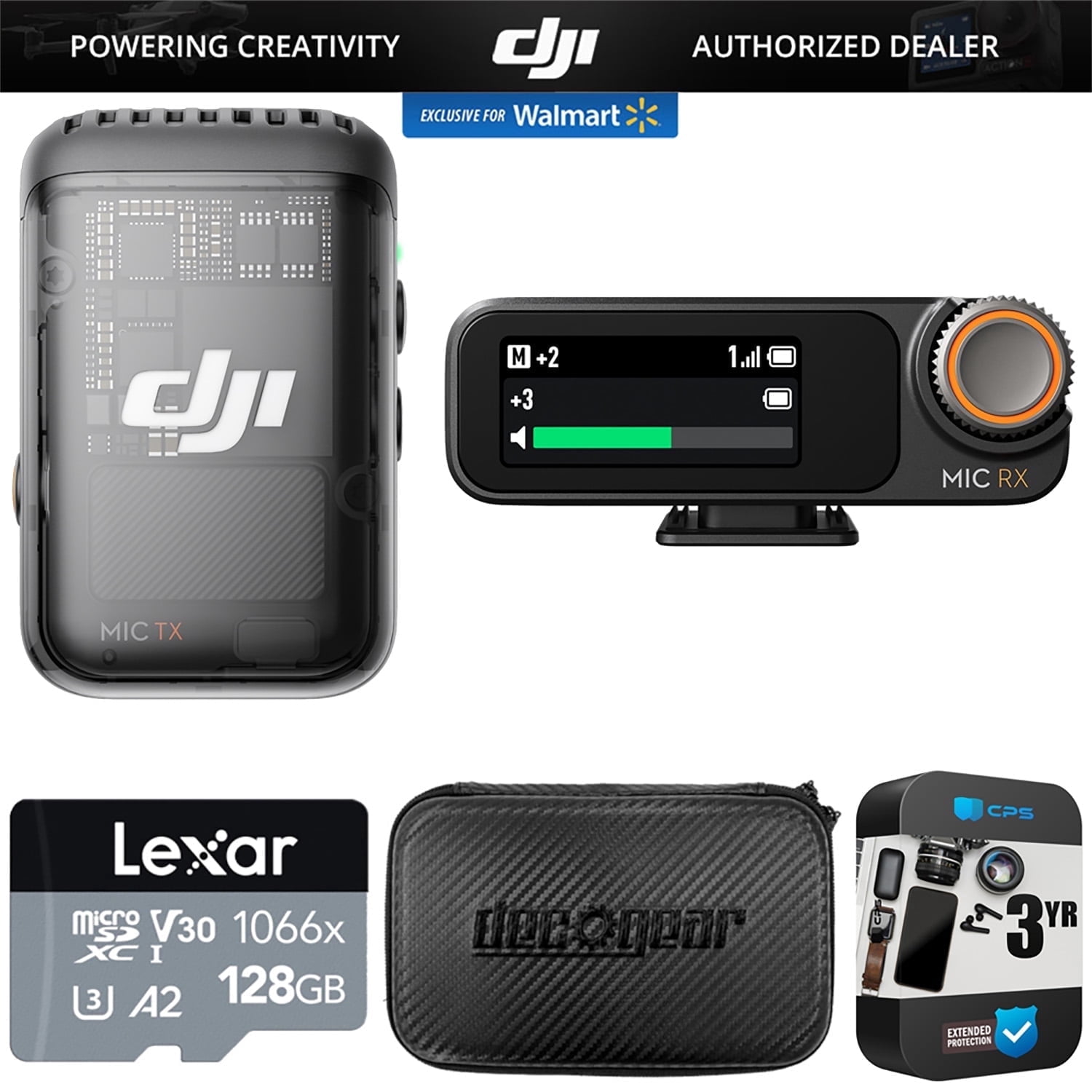 DJI Mic 2 (1 TX + 1 RX) Wireless Microphone with Intelligent Noise