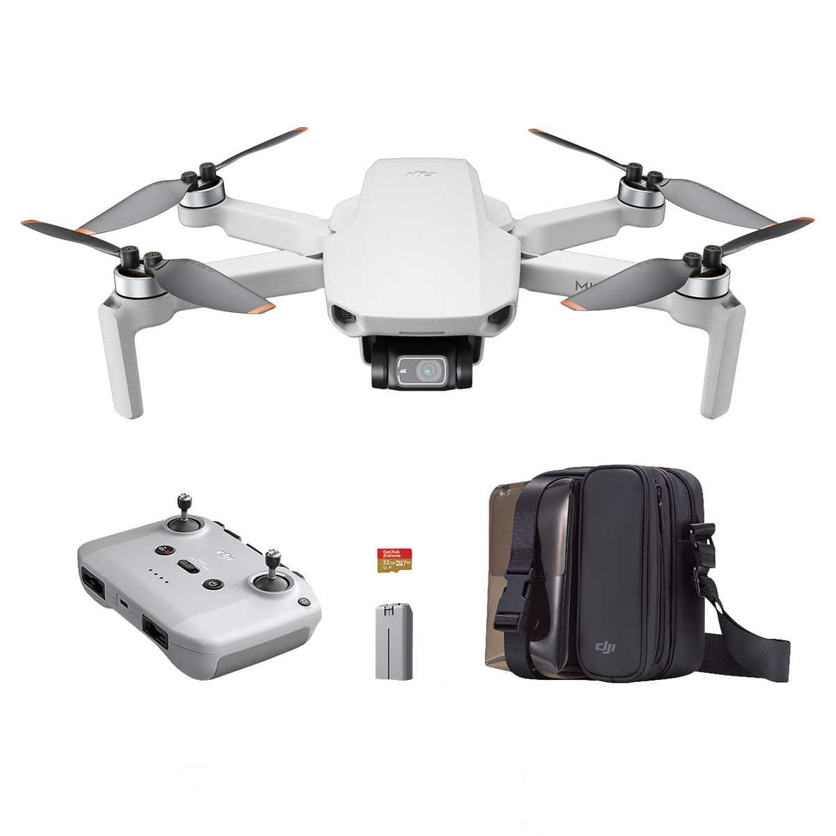 DJI Mini 2 Fly More Combo + 2 Year DJI Care Bundle Compact quadcopter with  gimbal-mounted 4K camera, three flight batteries, charger, carrying case,  remote controller, and 2 year protection plan at Crutchfield