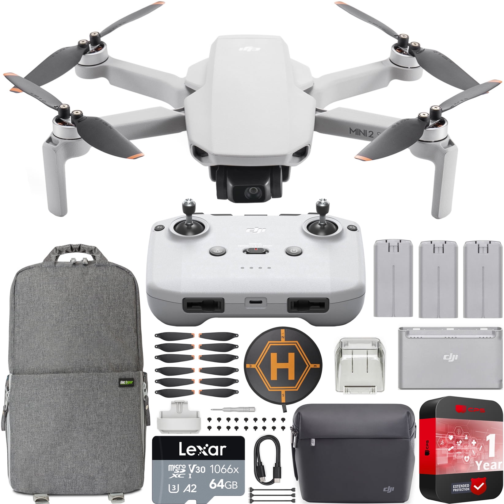 DJI Mini 2 SE Camera Drone Quadcopter Fly More Combo with RC-N1 Remote  Controller CP.MA.00000306.01 with 2.7K Video Extended Protection Bundle  with Deco Gear Backpack + Landing Pad & Accessories Kit