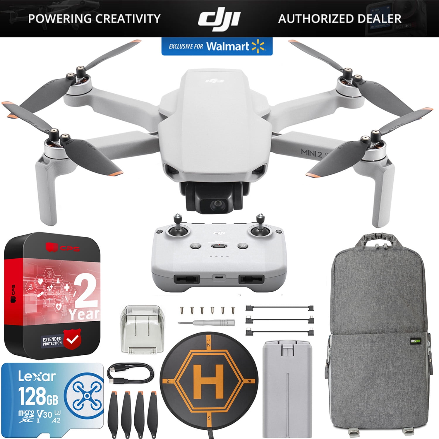 DJI Mini 2 SE Camera Drone Quadcopter with RC-N1 Remote Controller, QHD Video, 10km Transmission, Under 249g, Return to Home, 2 Year CPS Extended Warranty Bundle with Deco Gear Backpack + Accessories