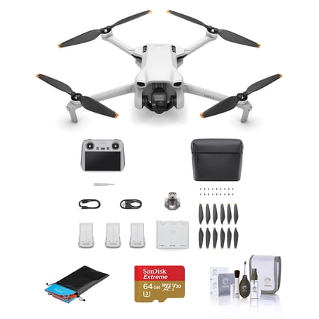 DJI Mini 3 4K Video Resolution Aerial Drone Bundle with Accessories Included