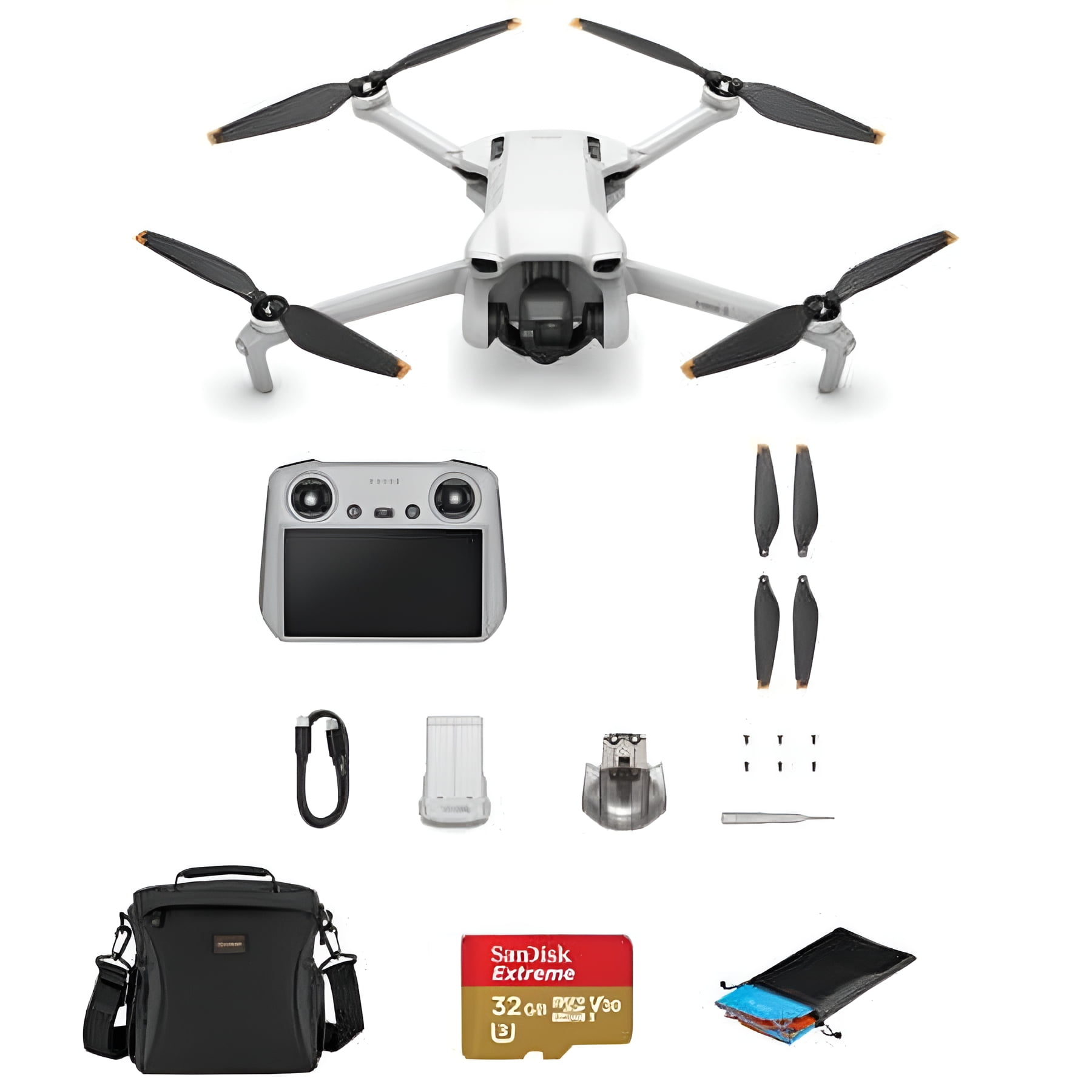 DJI Mini 3 4K Video Resolution Aerial Drone Bundle with Accessories Included