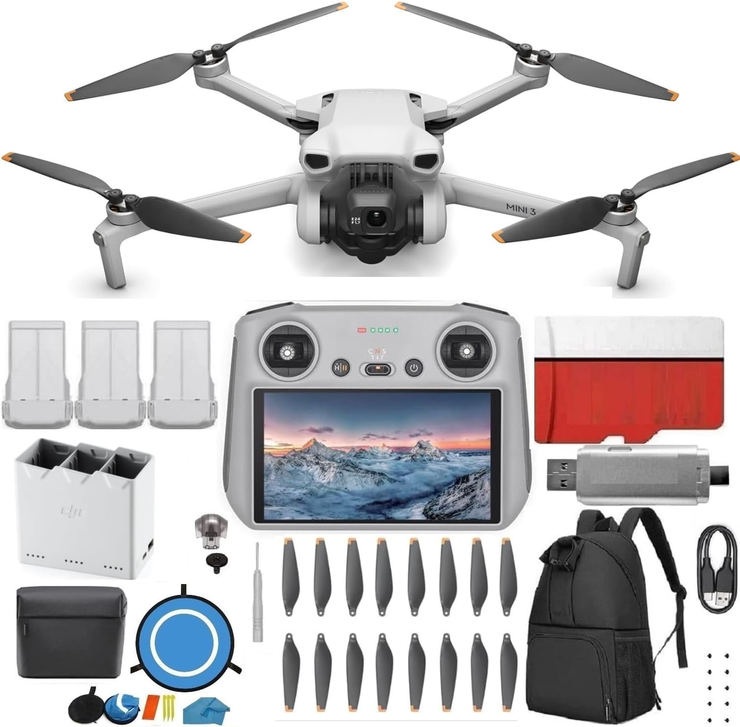 DJI Mini 3 Drone (DJI RC) - & Fly More Kit Lightweight and
