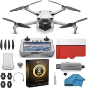 DJI Mini 3 Drone with DJI RC Remote Built-In Screen, 4K Camera, 38-Min Flight Time, Bundle with 128GB SD Card, USB 3.0 Reader, Strobe Lights &