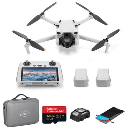 DJI Mini 3 Drone Fly More Combo with RC Remote Controller, Bundle with Carrying Case, 128GB microSDXC Card, Anti-Collision Light, Landing Pad