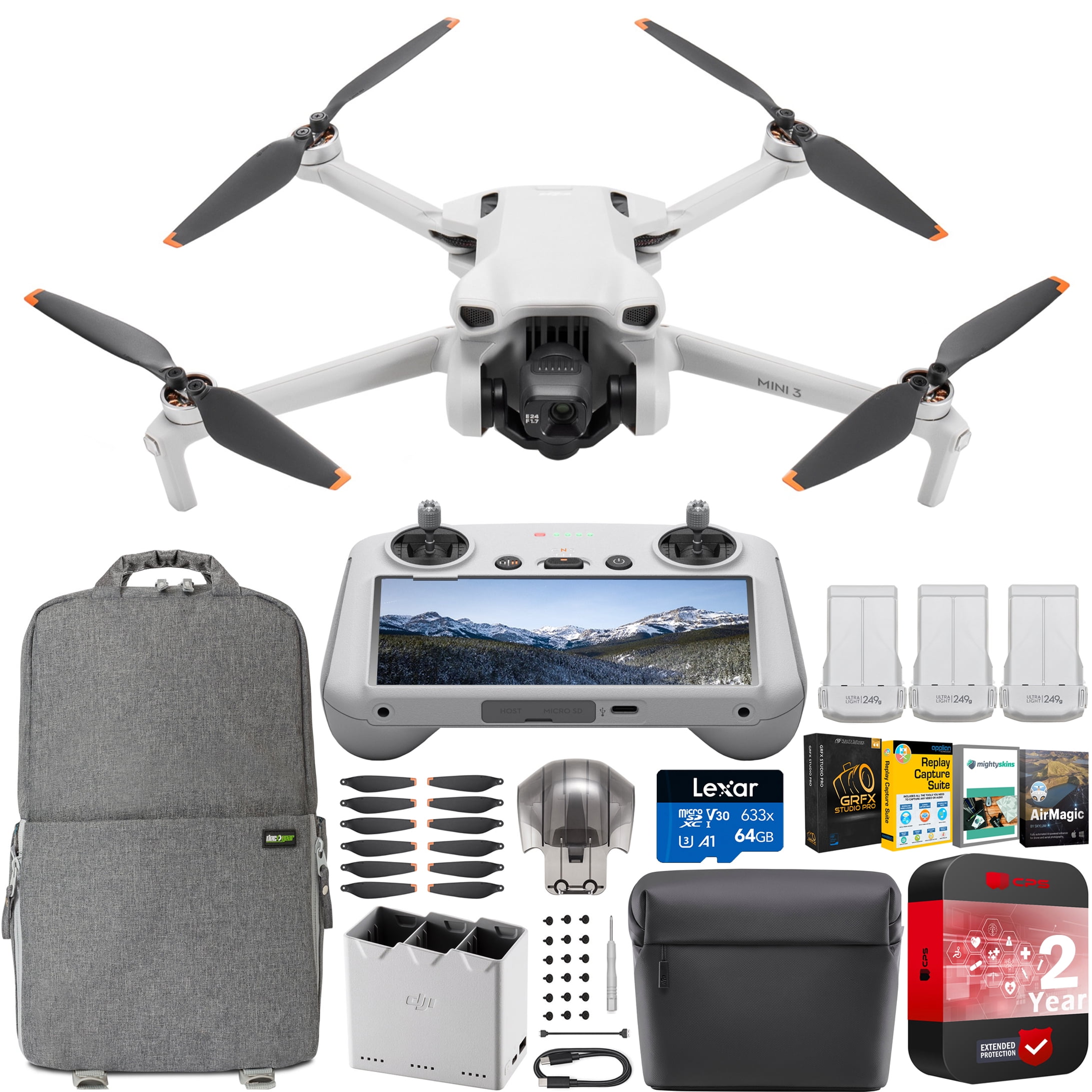 【T-ポイント5倍】 Combo More Fly Drone Camera Foldable 3 Mini DJI with HDR 4K Others