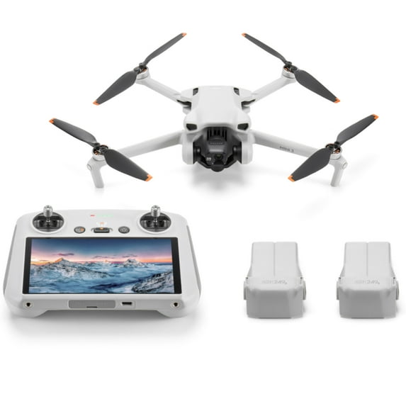 DJI Mini 3 Camera Drone Quadcopter + RC-N1 Controller (No Screen) + Fly More Kit, 4K Video, 38min Flight Time, True Vertical Shooting, Intelligent Modes Bundle with Deco Gear Backpack + Accessories