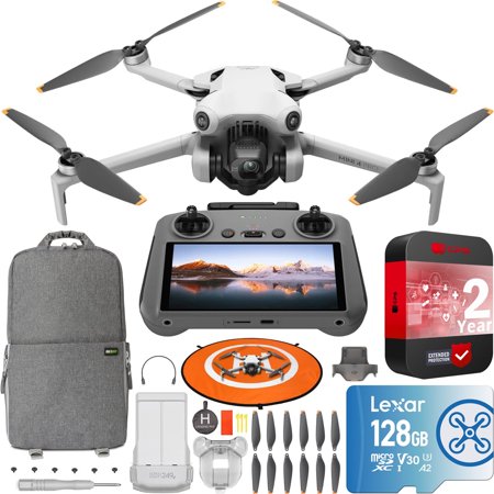 DJI Mini 4 Pro Folding Drone with RC 2 Remote (With Screen) 4K HDR Video Camera for Adults, Under 249g, 34 Mins Flight Time, Omnidirectional Vision Sensing Bundle with Deco Gear Accessories