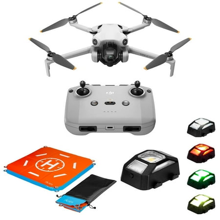 DJI Mini 4 Pro Drone with RC-N2 Controller, Bundle with Landing Pad and Strobe Light