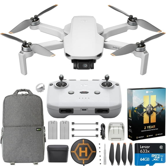 DJI Mini 4K Camera Drone Combo with Camera for Adults, Under 249 g, 3-Axis Gimbal Stabilization, 10km Video Transmission, 62-Min Flight With Case and Extra Battery Bundle with Deco Gear Accessories