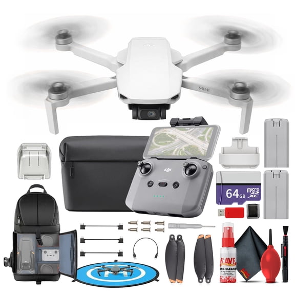 DJI Mini 4K Lightweight UHD Drone Combo| Extra Battery and Case| Under 249g | 12MP Camera, 3-Axis Gimbal, 31-Min Flight Time | For Beginners & Travel Photography + 64GB Card + Landing Pad +More