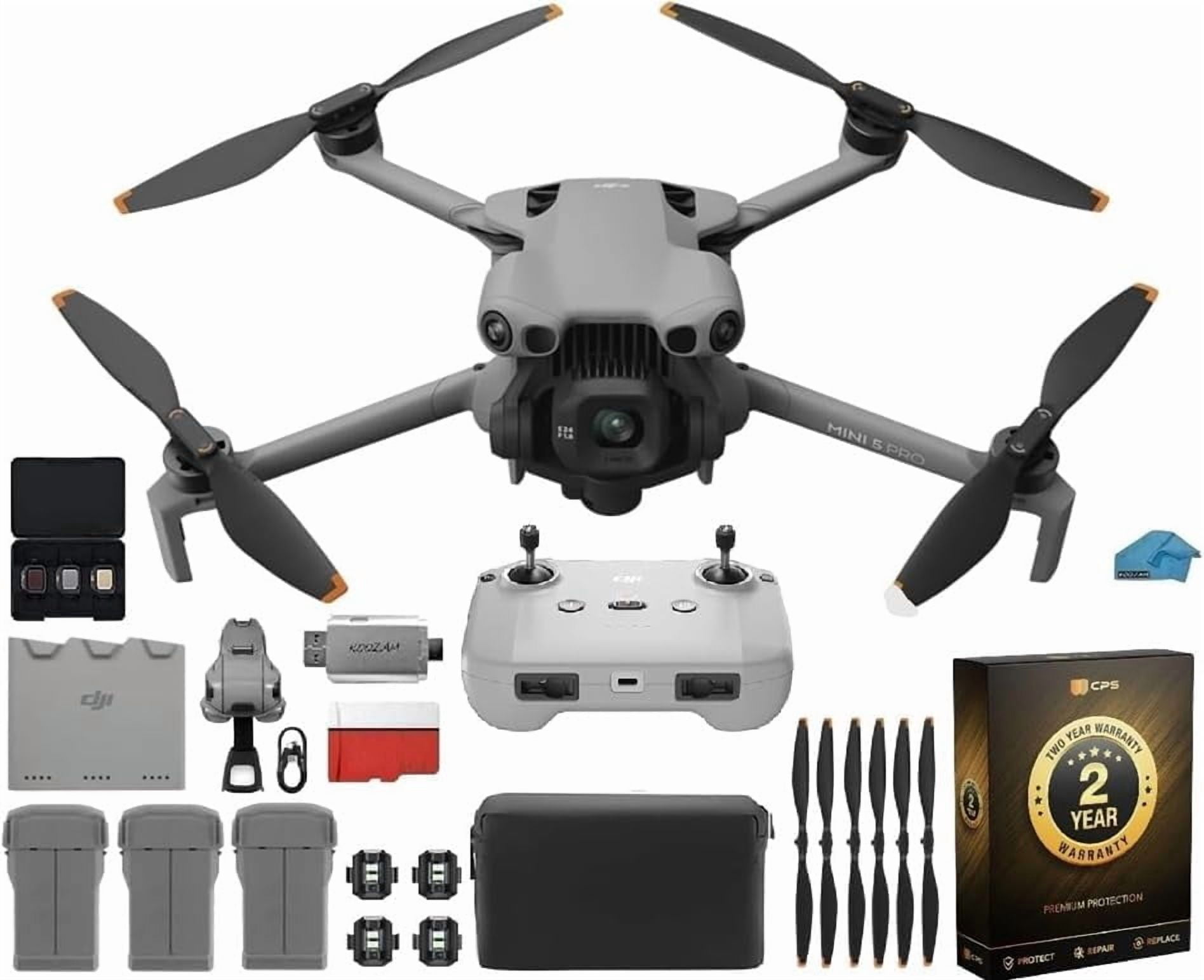 DJI Mini 5 Pro with 2-Year Warranty | Fly More Combo (RC-N3) | 1-Inch CMOS Camera, 3-Battery Bundle, Omnidirectional Obstacle Sensing & 20km Transmission Professional Drone Kit