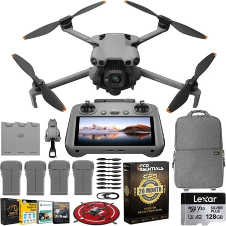 DJI Mini 5 Pro Drone CA Fly More Combo (RC 2) 1" CMOS Sensor, 4K Video, Obstacle Sensing, 4 Battery Bundle with Deco Essentials CPS Exclusive 26 Month Protection Pack, Software & Accessory Kit