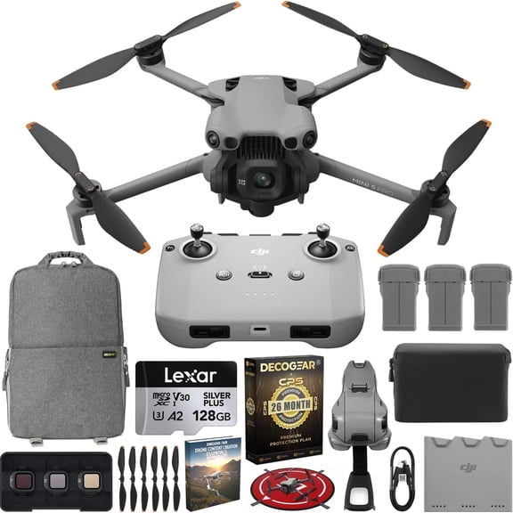DJI Mini 5 Pro Drone Fly More Combo with RC-N3, 1" CMOS Sensor, 4K Video, Omnidirectional Obstacle Sensing, 3 Battery Bundle with Deco Gear CPS Exclusive 26 Month Protection Pack BEACH-CPS-26M1500