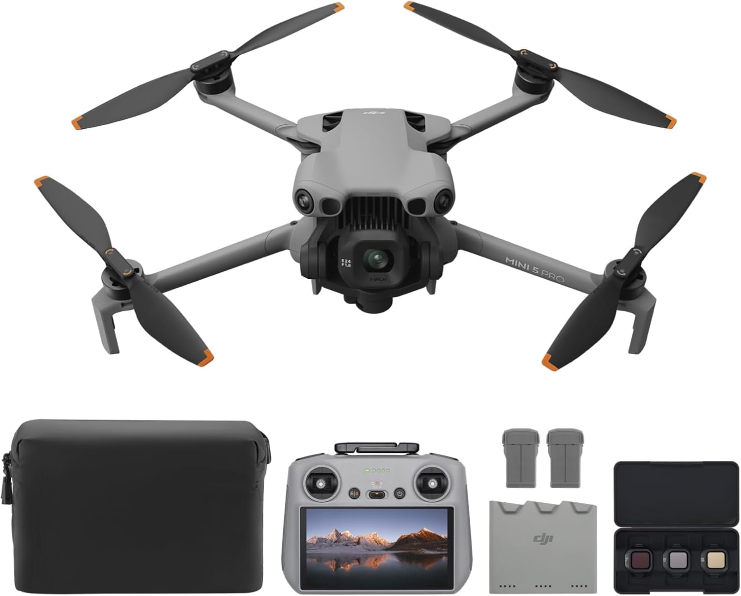 DJI Mini 5 Pro Fly More Combo with DJI RC 2, Drone with Camera, 1-Inch CMOS, 4K Drone for Beginners with Omnidirectional Obstacle Sensing, ActiveTrack 360, 225 Gimbal Rotation, 3 Batteries