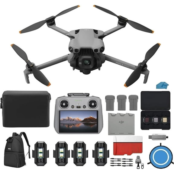 DJI Mini 5 Pro Fly More Combo PLUS with DJI RC 2 Controller (with screen), Folding Drone with Camera, 1-Inch CMOS, 4K Drone for Beginners with Omnidirectional Obstacle Sensing, Drone Bundle