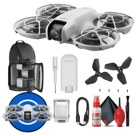 DJI Neo Drone | Palm-Sized 135 g Foldable 4K Video Quadcopter for Vlogging & Travel | AI Subject Tracking, Palm Take-Off/Landing, Full-Coverage & 18-Min Flight Time + Sling Backpack + More