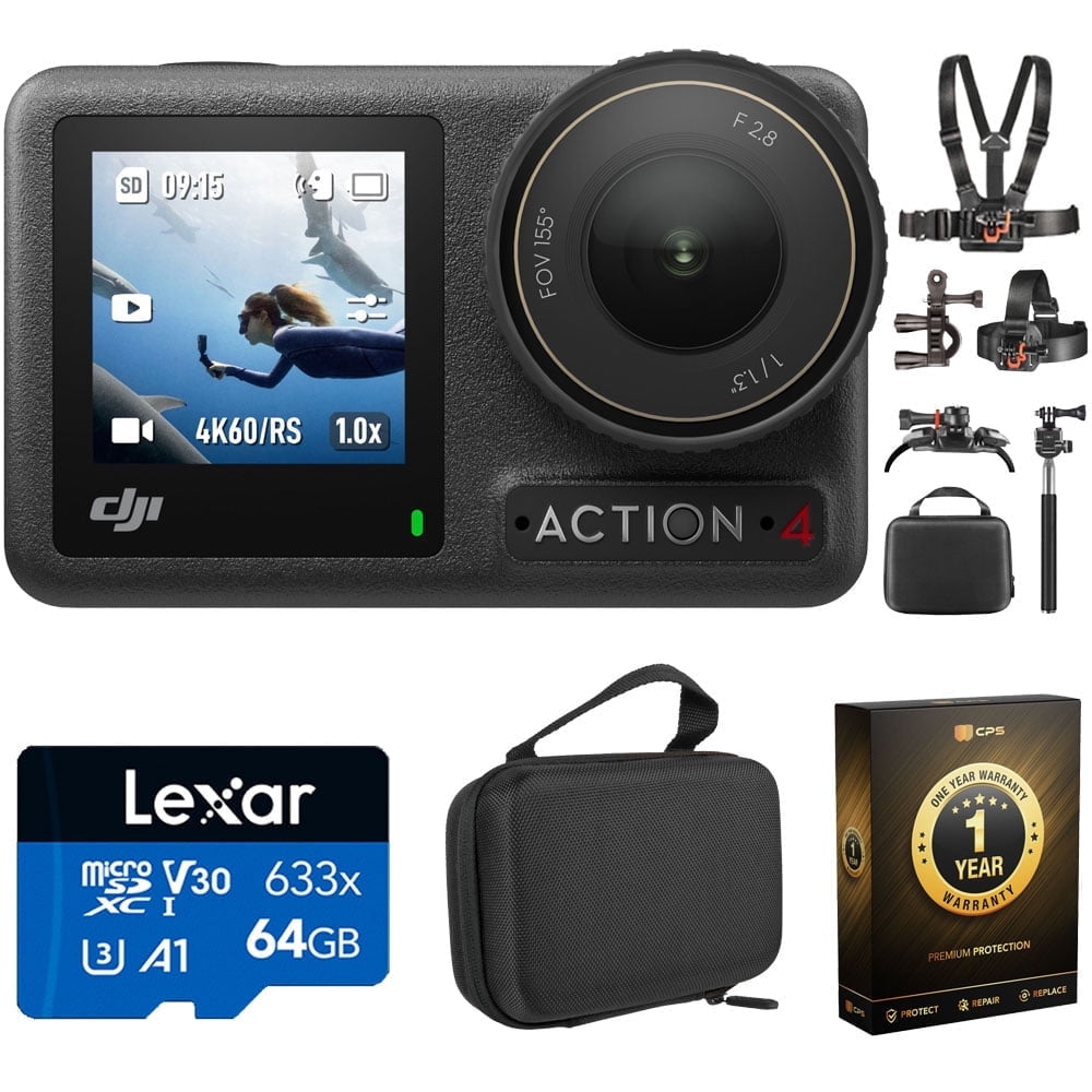 DJI Osmo Action 4 Handheld Camera Standard Combo Bundle with 64GB