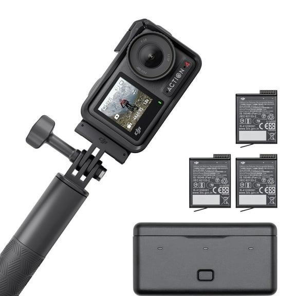 DJI Osmo Action 4 Adventure Combo, 4K Waterproof Camera with Dual Touchscreens & Stabilization