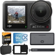 DJI Osmo Action 4 Adventure Combo with 64GB Pro Accessory Bundle and