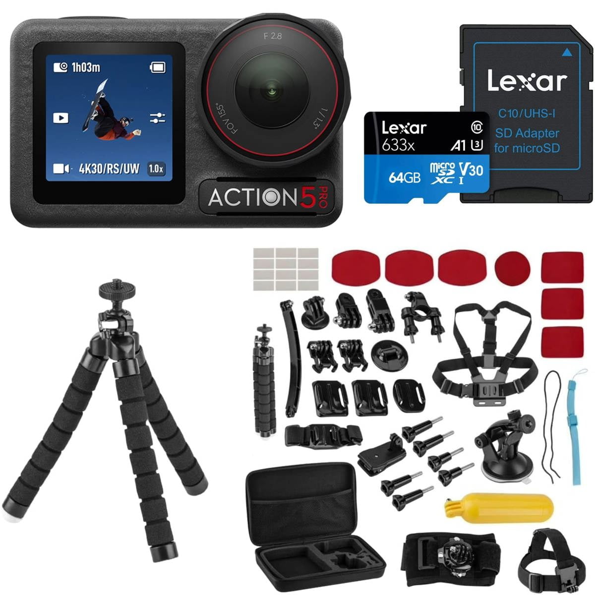 DJI Osmo Action 5 Pro Camera Standard Combo With Accessories DJI Osmo Action 5 Pro Camera Standard Combo With Accessories