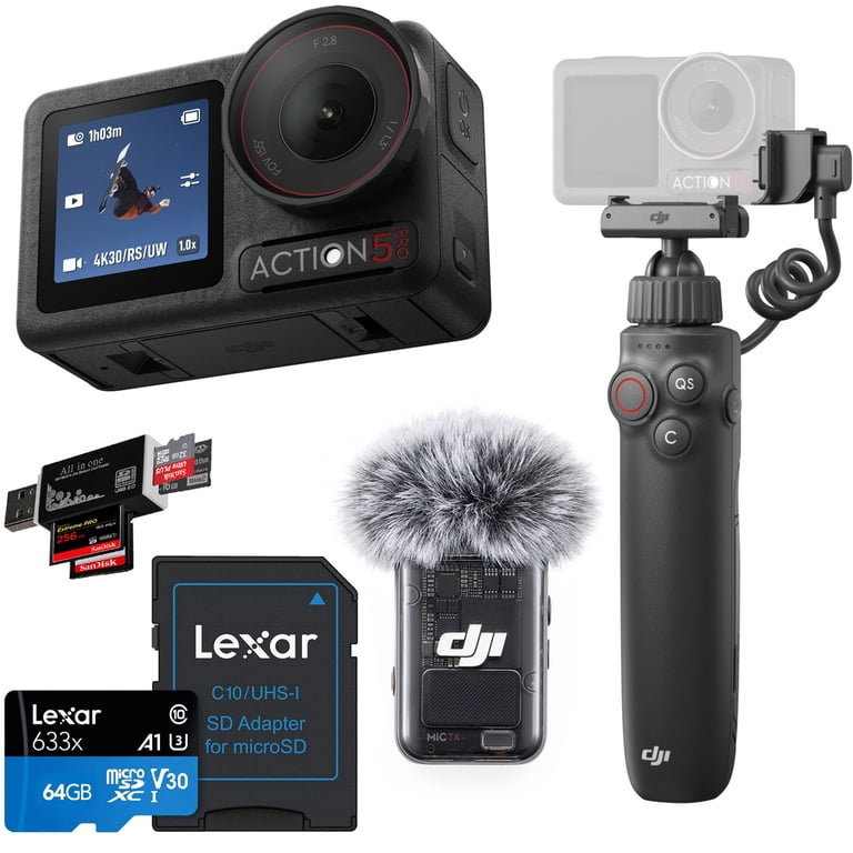 DJI Osmo Action 5 Pro Camera Vlog Combo with Mic 2 Clip-On 