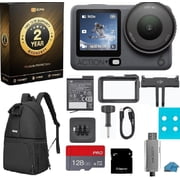 DJI Osmo Action 6 Standard Combo 8K Waterproof Camera Bundle with 2-Year Warranty, 128GB MicroSD, USB Reader, Backpack - 1/1.1 Square Sensor, Variable Aperture, 4hr Battery, Vlogging