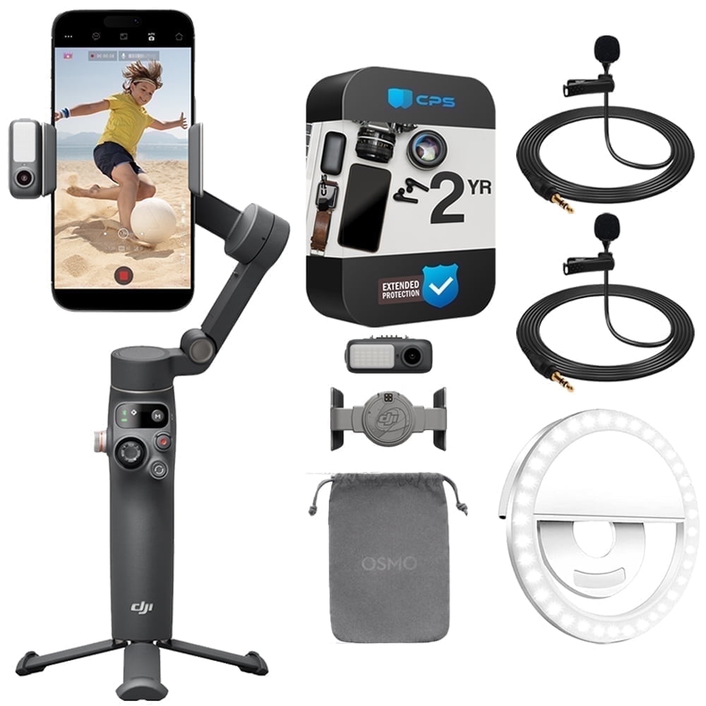 DJI Osmo Mobile 7P 3-Axis Phone Gimbal Stabilizer Bundle with 2x