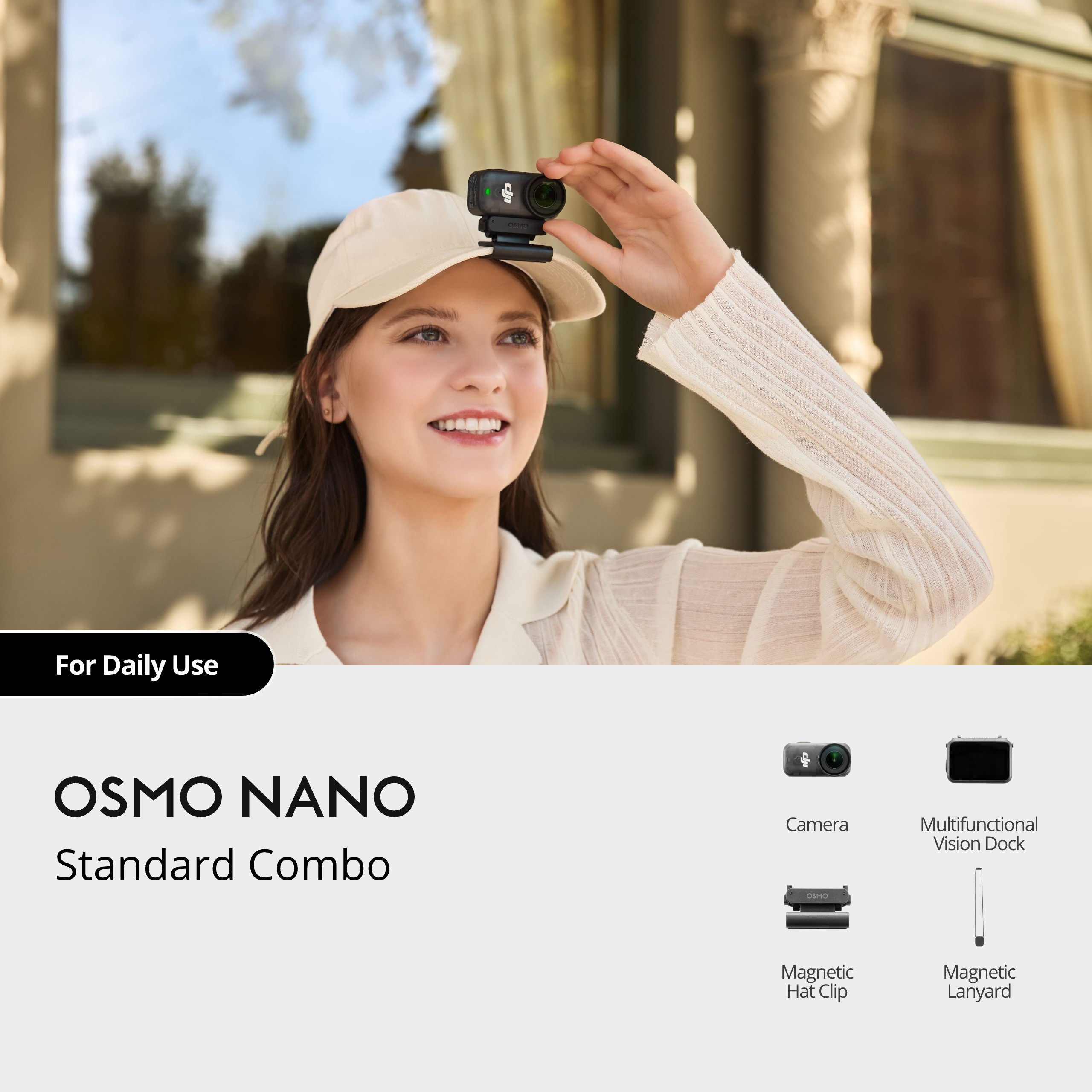 DJI Osmo Nano Wearable Vlogging Action Camera for Cycling, Family