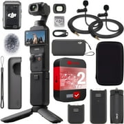 DJI Osmo Pocket 3 Creator Combo Vlogging Camera with 1 CMOS, 4K/120fps Video, 3-Axis Stabilization, Face/Object Tracking, Fast Focus, Mic 2 Included Bundle with Deco Gear Case &2 Lapel Microphones