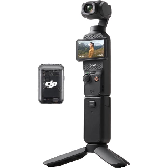 DJI Osmo Pocket 3 Creator Combo, Vlogging Cameras with 1'' CMOS, 4K/120fps Vlog Camera, 3-Axis Stabilization, Face/Object Tracking, Mic Included for Clear Sound
