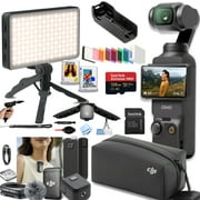 DJI Osmo Pocket 3 Creator Combo, Vlogging Cameras, 4K/120fps Vlog Camera, 3-Axis Stabilization, Face/Object Tracking, Mic Included + 128GB Memory,LED Video Light, Software + More 24pc Bundle