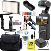 DJI Osmo Pocket 3 , Vlogging Camera, 4K/120fps, Face/Object Tracking, Combo Kit + 64GB Memory, 2pc Mic, LED Video Light, Bracket, Case, Software + More Podcast Vlogging Bundle