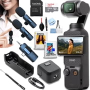 DJI Osmo Pocket 3, Vlogging Camera, 4K/120fps Vlog Camera, 3-Axis Stabilization, Face/Object Tracking, + 64GB Memory, 2pc Mic, Software + More Podcast Vlogging Bundle