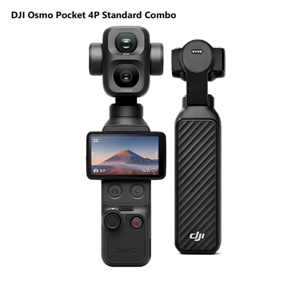DJI Osmo Pocket 4P Standard Combo, Dual-Lens Cinematic Pocket Gimbal Camera with 1-Inch CMOS Sensor, Classic Black