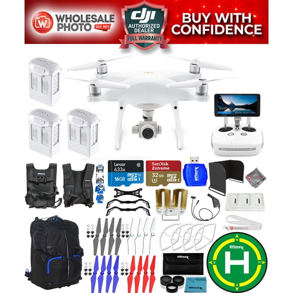 DJI Phantom 4 Pro+ Version 2.0 Drone Pro Backpack 3 Battery MEGA Accessory Kit