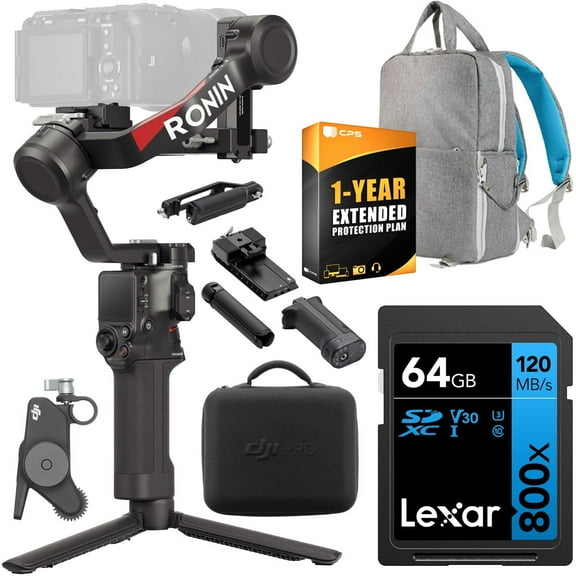 DJI RS 4 Combo 3-Axis Gimbal Stabilizer Bundle with 64GB Warranty and Backpack