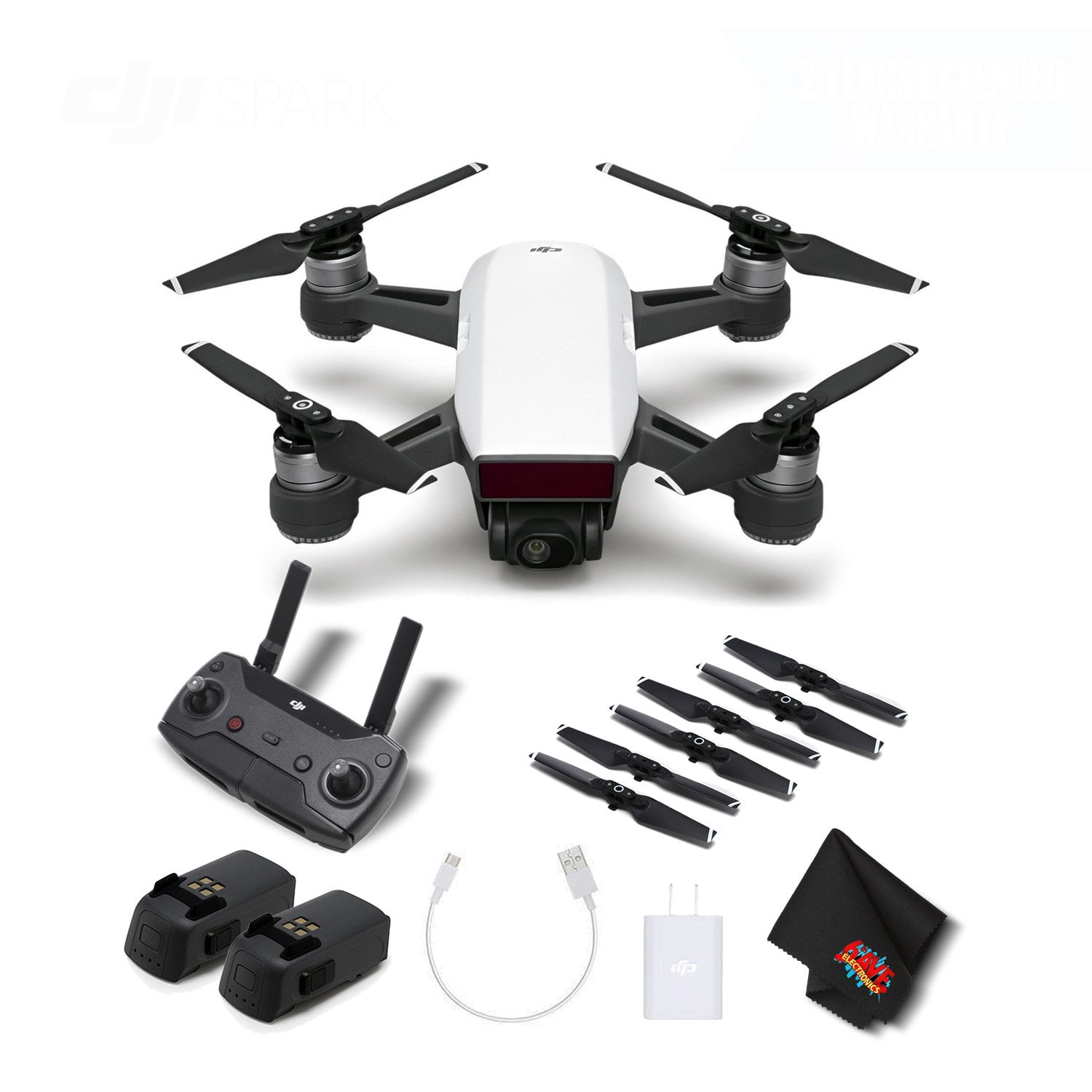 DJI Spark Portable Mini Drone Quadcopter Starter Bundle (Alpine