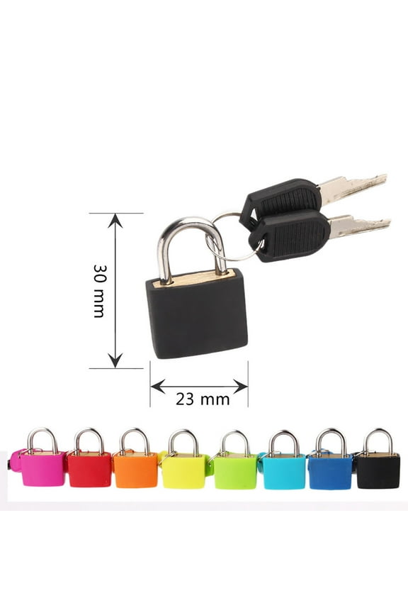 0.9 X 1.18 inch Small Padlock Luggage Locks Small Suitcase Locks with 2 pcs Keys Plastic-Covered Mini Padlock for Suitcase, Locker