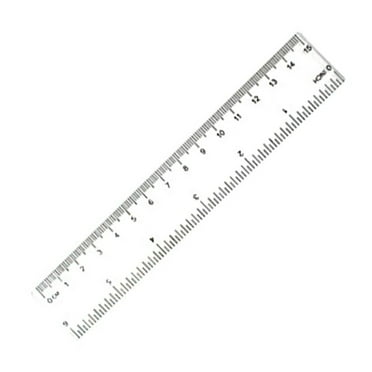 DJJGXAN 1 Pack Plastic Ruler Straight Ruler Plastic Clear Measuring Tool Flexible Ruler with Inches and Metric for Office (Clear, 6 Inch)